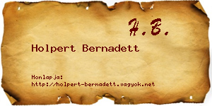 Holpert Bernadett névjegykártya